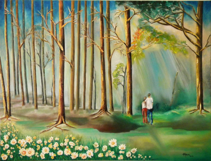 Solace in the Woods 绘画, 36x45 in