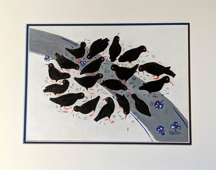 Peinture intitulée "Choughed to Bits" par Christopher Walker, Œuvre d'art originale, Acrylique Monté sur Carton
