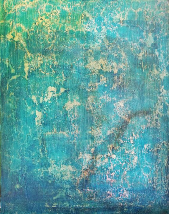 Peinture intitulée "Vieux papier peint" par Véronique Porhet-Géraud, Œuvre d'art originale, Acrylique
