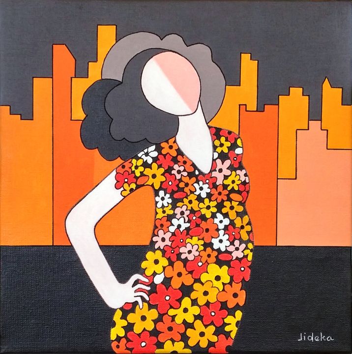 Peinture intitulée "Maternité  -  Pregn…" par Jocelyne Deschamps-Kus, Œuvre d'art originale, Acrylique Monté sur Châssis en…