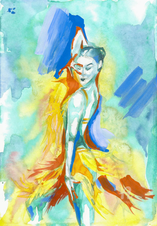 Dancer 1 绘画, 11.7x8.3 in