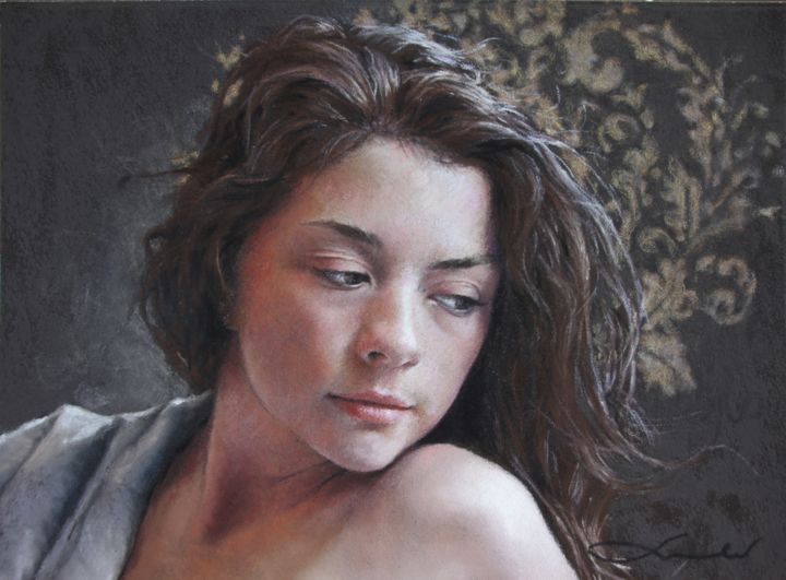 Drawing titled ""Le petit royaume"…" by Nathalie Picoulet, Original Artwork, Pastel Mounted on Cardboard