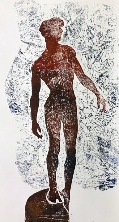 Young Man on the stone 印花与版画, 18.9x9.1 in