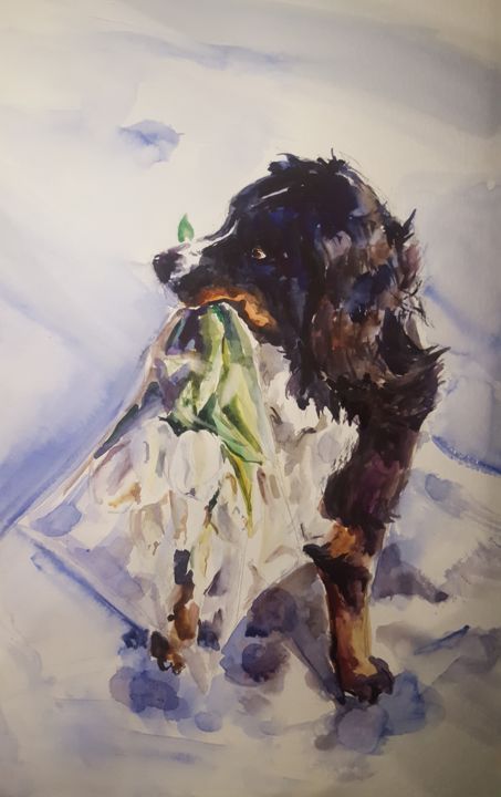 Painting titled "Мои акварели,,8 Мар…" by Natali Didukh, Original Artwork, Watercolor