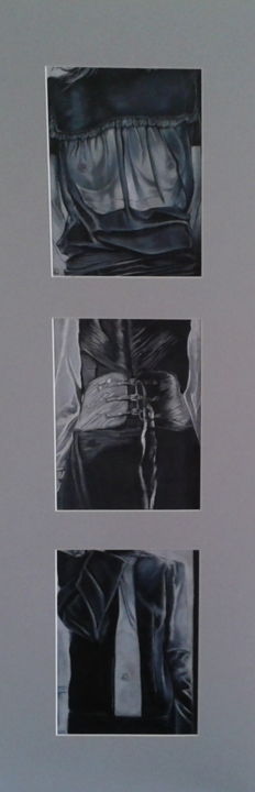 Painting titled "nombrils" by Dominique Gutmann, Original Artwork, Gouache Mounted on Cardboard