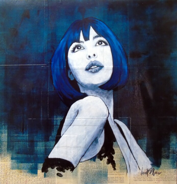 Painting titled "Mlle de la Seiglièr…" by Vincent Tessier Xxc, Original Artwork, Acrylic