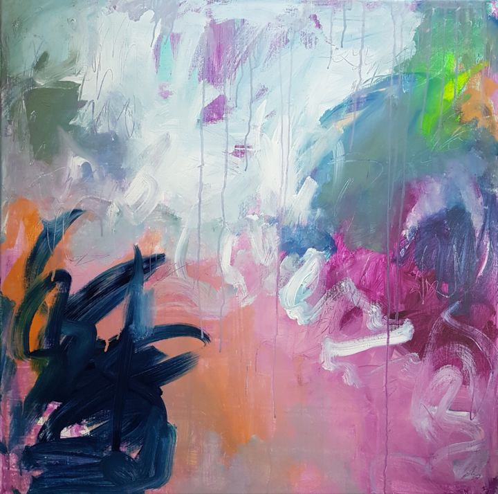 Peinture intitulée "Paradis" par Emily Starck, Œuvre d'art originale, Acrylique Monté sur Châssis en bois