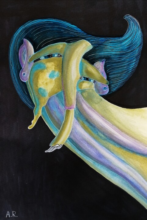 Wearing shadows 绘画, 11.7x8.3 in