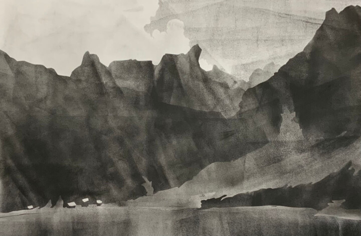 Mountain landscape 图画, 19.7x27.6 in