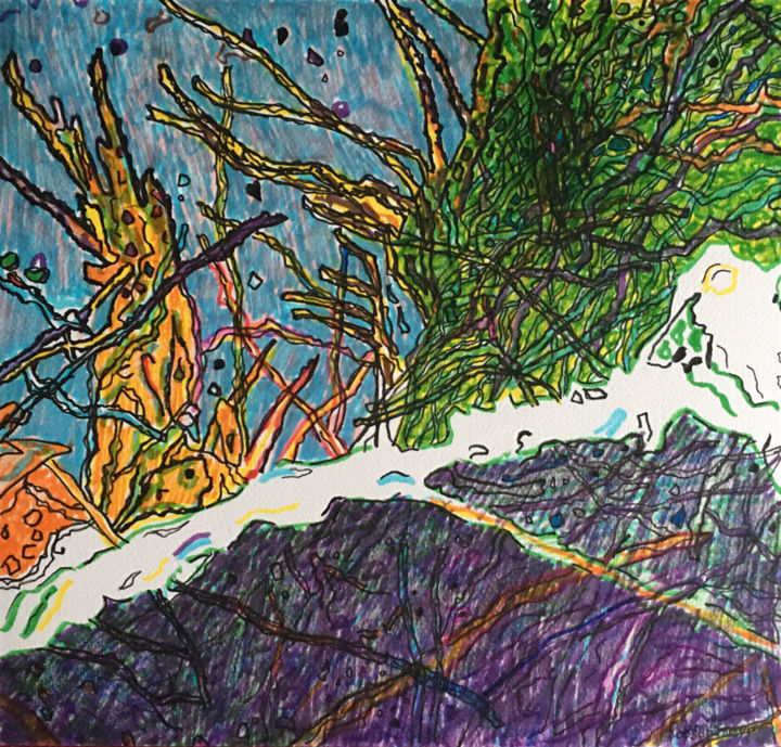 Les sons de la trompette 图画, 13x13.6 in