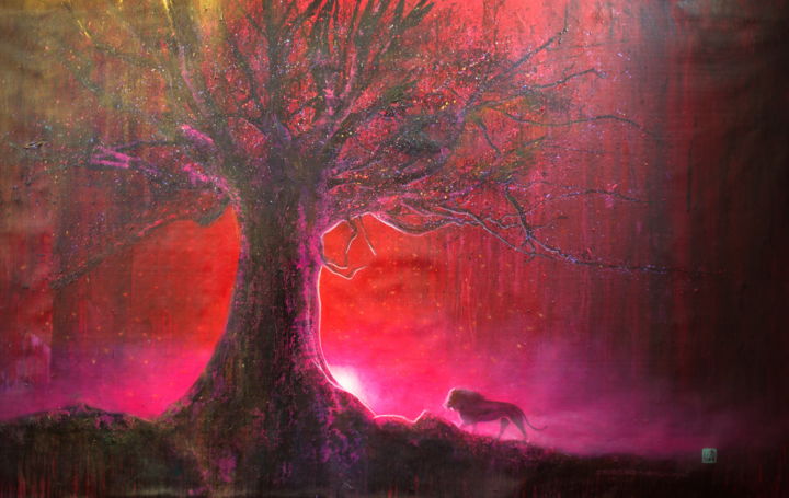 Painting titled "Untitled (Red Eveni…" by Michael Andrew Law, Original Artwork, Acrylic
