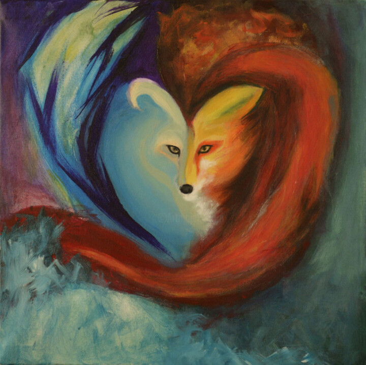 Fox 绘画, 19.7x19.7 in