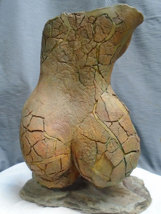 Buste dos vestige, terre cuite 雕塑, 19.7x15.8 in