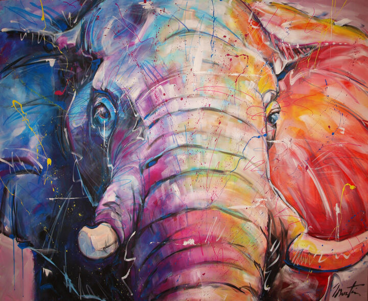 Elephant 绘画, 47.2x59.1 in