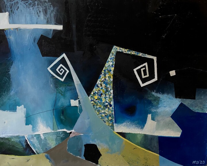 The dispute of two souls 绘画, 47.2x59.1 in