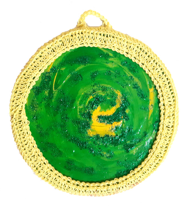 Painting titled "Spring abstraction…" by Poly, Original Artwork, Acrylic Mounted on Wood Panel