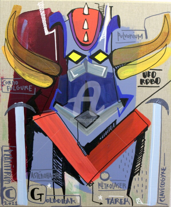 Goldorak's weapons 绘画, 21.7x18.1 in
