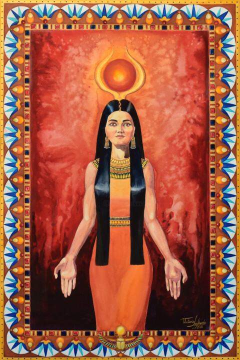 Hathor The Golden One 绘画, 23.6x15.8 in