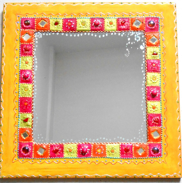 miroir mural mosaïque peinture "Patchs multicolores " 设计, 18.1x18.1 in