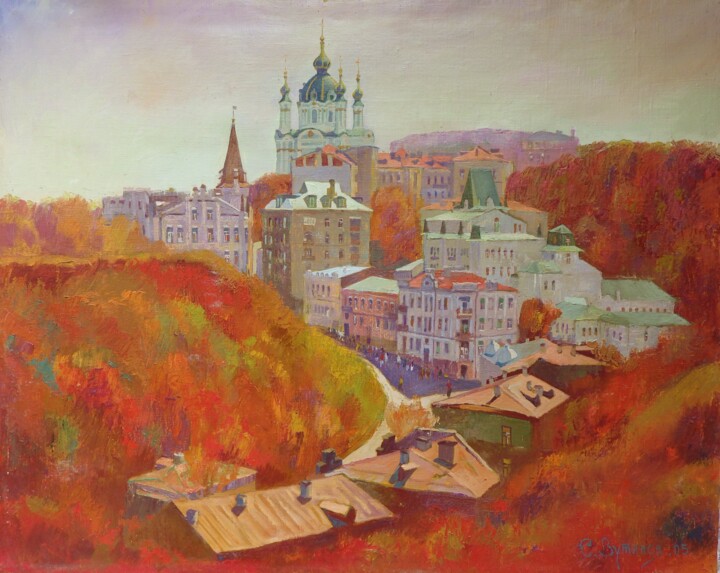 Painting titled "Andreevsky descent.…" by Serhiy Vutyanov, Original Artwork, Oil