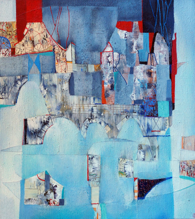 Old city Original Acryl ÖL auf Leinwand 100 x 90 cm, 2 绘画, 39.4x35.4 in