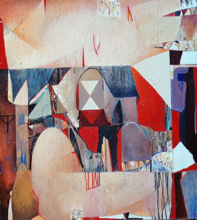Old city Original Acryl ÖL auf Leinwand 100 x 90 cm, 3 绘画, 39.4x35.4 in