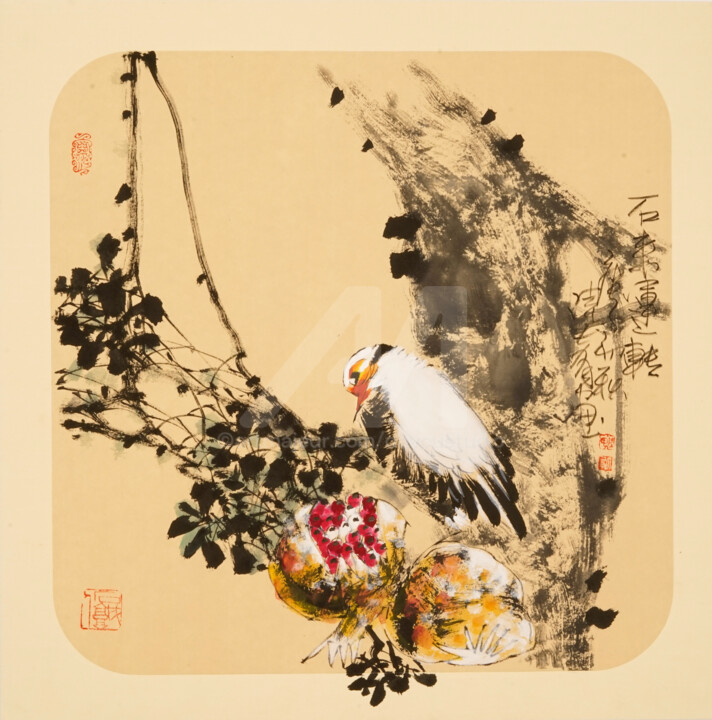 Painting titled "Time comes 石来运转 （No…" by Dayou Lu, Original Artwork, Pigments