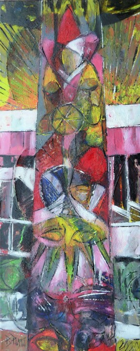 "Le Clown Blanc" 绘画, 19.7x7.9 in