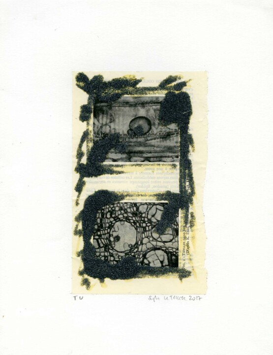 Gravures & estampes intitulée "Carbo Bible" par Sophie Le Tellier, Œuvre d'art originale, Collagraphie