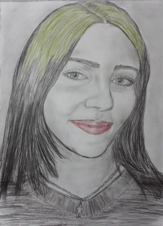 Tekening getiteld "smiling Billie Eili…" door Eduard Arutinov, Origineel Kunstwerk, Potlood