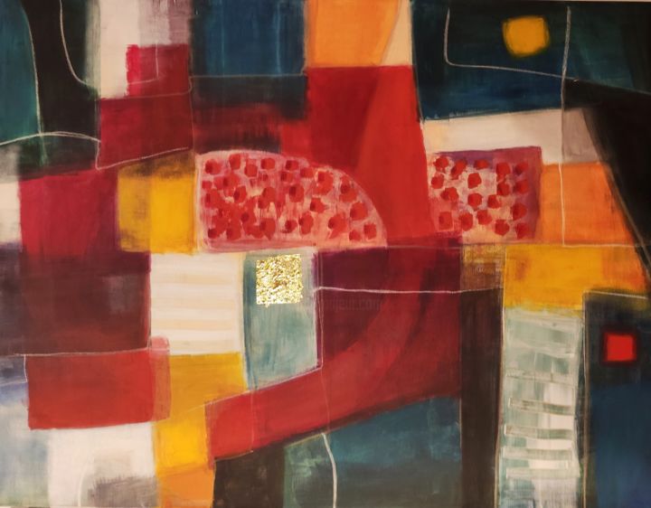 Painting titled "Architektur 1" by Thia Path, Original Artwork, Acrylic