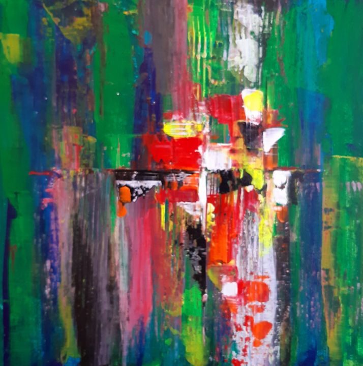 Peinture intitulée "Lueur" par Angelique Mouton, Œuvre d'art originale, Acrylique