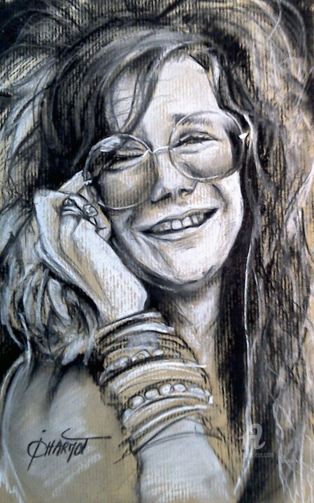 Janis Joplin, Drawing by Isabelle Derangere | ArtMajeur