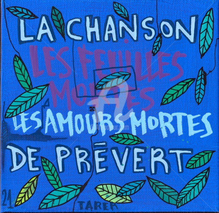 La chanson de Prévert 绘画, 7.9x7.9 in