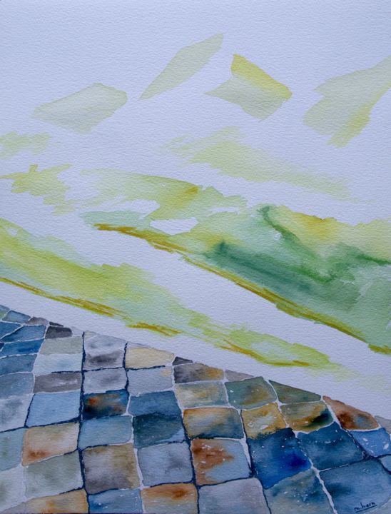 MONTAGNES 3 Painting, 16.1x12.2 in