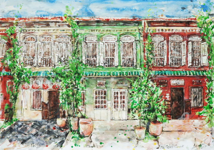No5, Que Pasa, Ice cold Beer 绘画, 23x32.5 in