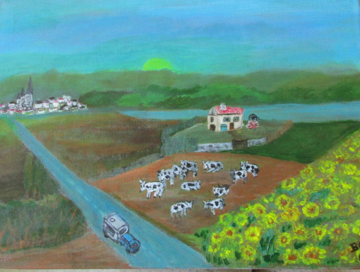 depart en vacances 绘画, 11x13 in