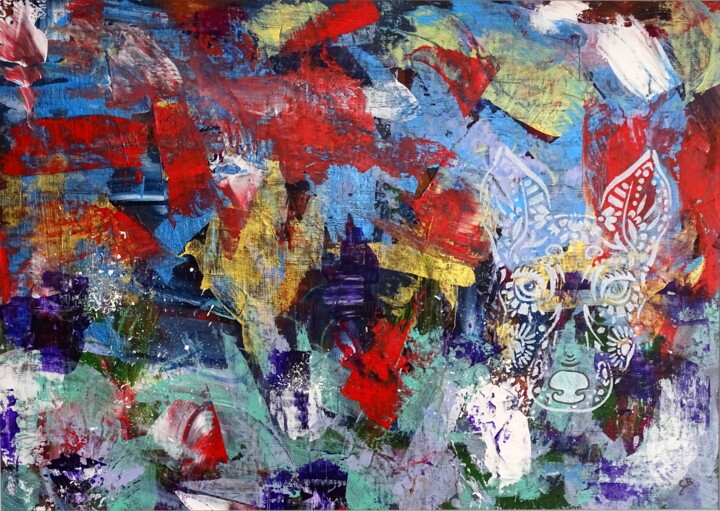 Graffiti dog 绘画, 19.3x27.2 in