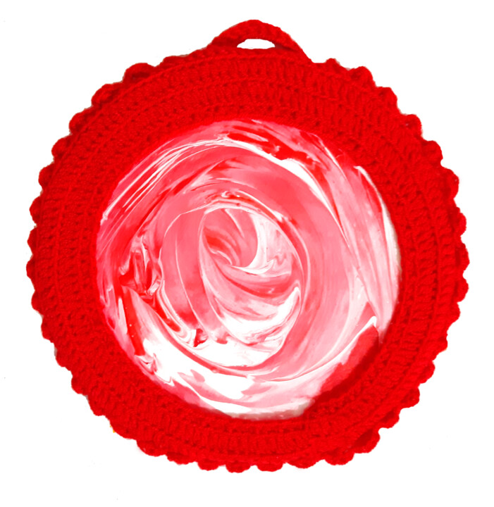 Painting titled "Morning rose (Round…" by Poly, Original Artwork, Acrylic Mounted on Wood Panel