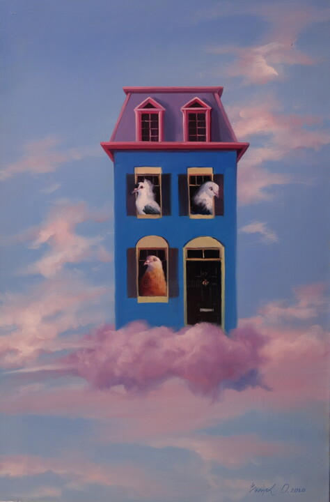 "Dream House" 绘画, 23.6x15.8 in