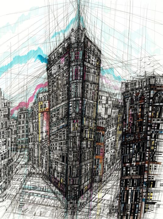 Flatiron Building 图画, 33.5x25.6 in
