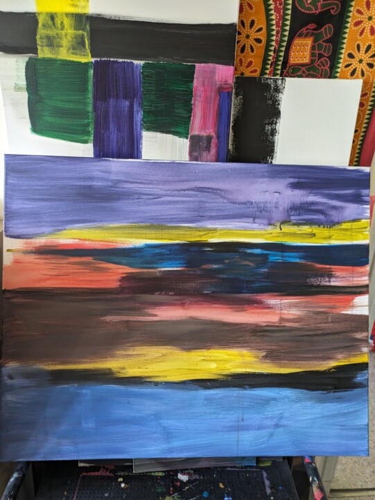 Peinture intitulée "Paysage" par Isabelle Pons, Œuvre d'art originale, Acrylique