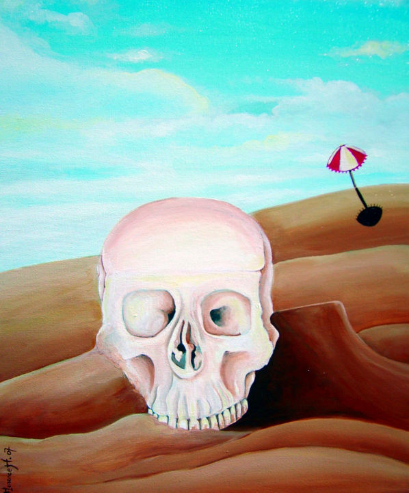 Tête de crâne : Point Mort 绘画, 21.7x17.7 in