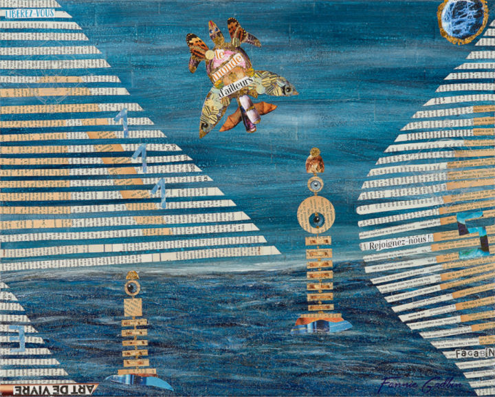 " Le Monde ImagiMer " 绘画, 15.8x19.7 in
