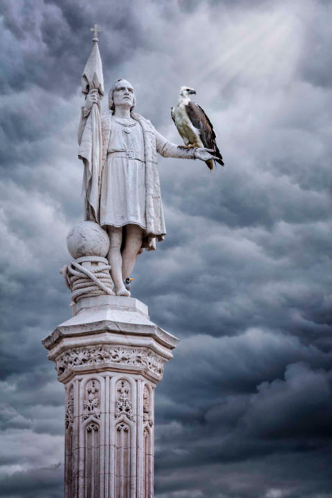 Digital Arts titled "Columbus’s Eyes (Lo…" by Fernando Paramio Alamillo, Original Artwork, Photo Montage