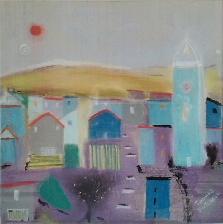Malerei mit dem Titel "French Countryside…" von Thomas Patchell, Original-Kunstwerk, Pastell