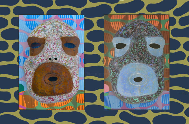 Digital Arts titled "EVIL TWINS" by Jeff Mann, Original Artwork, 2D Digital Work