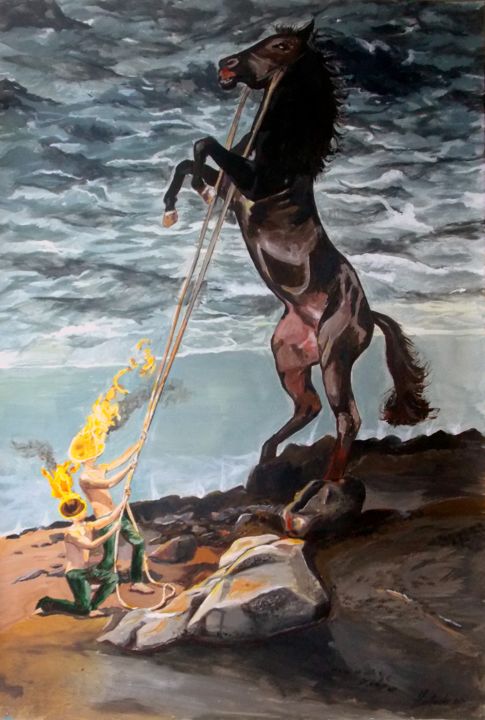 INDOMITABLE 绘画, 39.4x27.6 in