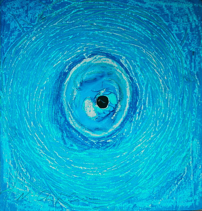 Oeuf Bleu 1 绘画, 8.3x7.9 in