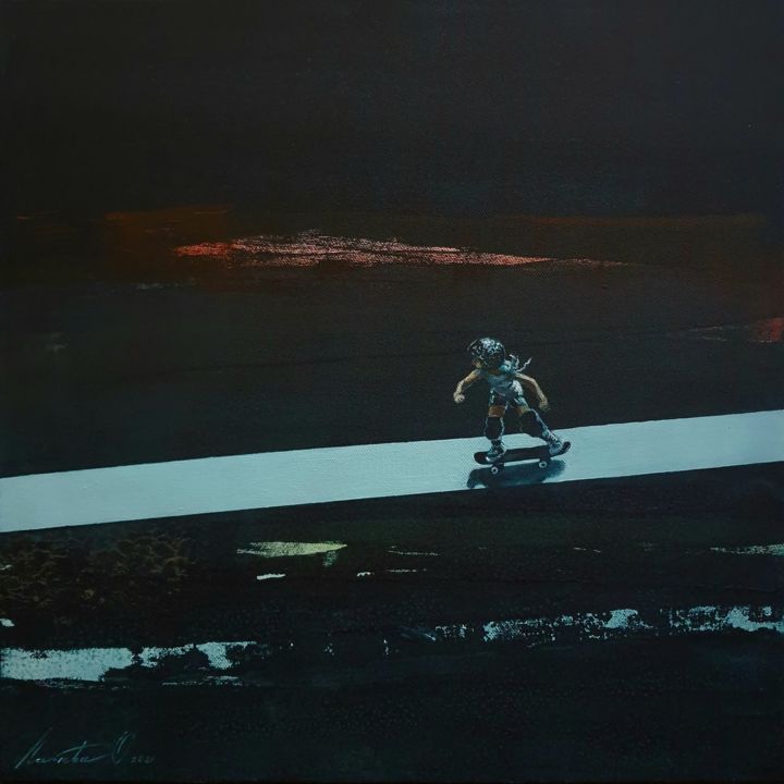 Когда в жизни только белая полоса 2 绘画, 23.6x23.6 in